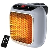 Steckdosen Heizlüfter mit Fernbedienung,Mini Keramik Heizlüfter Bad Energiesparend Leise...