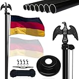NQ Fahnenmast 6M stabil, 20FT Aluminium Fahnenmast höhenverstellbar, Fahnenstange Set für...