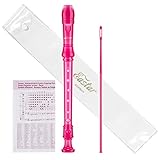 Eastar Sopran-Blockflöte ERS-1GP Sopran-C-Blockflöte im deutschen Stil, für Anfänger, Rosa, 3...