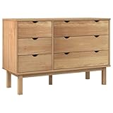 vidaXL Massivholz Schubladenschrank Kommode Schrank Wohnzimmer Schubladenkommode Aufbewahrungsmöbel...