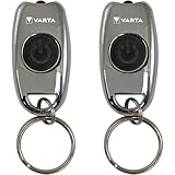 Varta Taschenlampe LED inkl. 2x CR2016 Batterien, Metal Key Chain Light, Taschenleuchte mit...