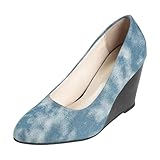 Damen Klassische Pumps Frauen Absatzschuhe mit Blockabsatz Slingback Pumps Dicker Absatz Pumps für...