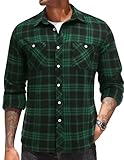 COOFANDY Flanellhemd Herren Langarm Baumwollhemd Karohemd Holzfällerhemd Kariert Herrenhemd mit...