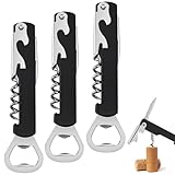 3 Stk Korkenziehen Weinöffner Profi Kellnermesser 3 IN 1 Screwpull Korkenzieher Edelstahl...