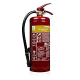 Smartwares FEX-15230 (SB3.4) Schaum Feuerlöscher 3L Klasse AB Stahl mit Halterung und Druckregler,...