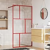 Walk-in Duschwand mit klarem ESG Glas Gold 115x195 cm Badewannenabtrennung Bad Duschwand Trennwand...