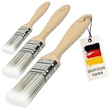 ORGAFLIX Lasurpinsel 30mm Premium - 3er Set - Kein Borstenverlust - Lasur Pinsel-Set für Holz...