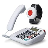 MaxCom KX481SOS: Hausnotruf Telefon mit Notrufarmband; schnurgebundenes Festnetztelefon mit...