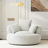 Mixtric üBergroßEr Runder Sessel, Einzelne Lounge-Chaiselongue, Gepolstertes Schlafsofa Mit Tiefer...