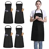 4 Packs Kochschürzen, Unisex verstellbare Schürzen mit 2 Taschen, personalisierte Schürzen für...