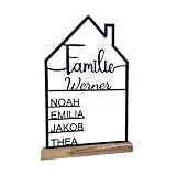 Haus mit Namen, Familienname, aus Acrylglas oder Holz, personalisierte Deko Einzugsgeschenk,...