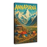 BIRART Annapurna Poster – Himalaya-Berg-Leinwand-Poster, Wandkunst, Dekordruck, Bild, Gemälde, 50...