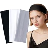 Qufiiry 3 Pack Yoga Headbands, Elastische Haarbänder, Sport Stirnband Damen, rutschfest Haarband...