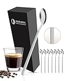 JODORA Design Espressolöffel silber matt - 6 Espressolöffel klein im Set - Hochwertige...