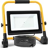 Aigostar LED Baustrahler 100W, 9000LM,LED Arbeitsleuchte mit Stecker,4M Kabel mit Schalter,IP65...