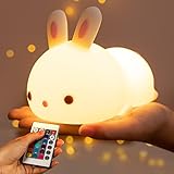 Nachtlicht Kinder Nachtlicht Baby,16 Farben+Dimmbar+Fernsteuerung+USB Aufladbar Nachttischlampe...
