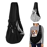TINGTING Hunderucksack Bis 10kg, Schwarzes Hundetragetuch Mit Sicherheitsgurt, Transporttasche Hund...