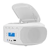Plyisty Tragbarer CD-Player-Boombox, mit UKW-Radio, Bluetooth, USB, AUX-Eingang,...
