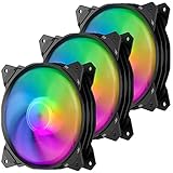 upHere 120mm 3PIN LED Rainbow Silent Lüfter für Gehäuselüfter Computer, 3- Pack (PF120CF3-3,...