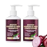 Zwiebel-Biotin-Rosmarin-Shampoo Und -Spülung – Haarwuchs-Shampoo- Und Spülungs-Sets, Tief...