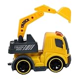 GALPADA Baustellenfahrzeug Set Mini Baufahrzeuge mit Rückzugfunktion Robuster LKW Kran Betonmischer...