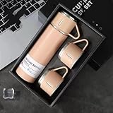 Thermosflasche aus Edelstahl, vakuumisolierte Flasche mit Tasse, für Kaffee, Heißgetränke und...