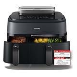 Philips Steam Airfryer Dual Basket 5000 Series, Heißluftfritteuse & Dampfgarer in einem Gerät, 9L...