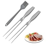 TPTGIAR 2 Stück Fleischgabel Edelstahl: 27 cm Fleischgabel mit Ergonomischem Griff, Grillgabel mit...