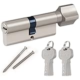 Hengsong Profil-Knaufzylinder ürzylinder Schließzylinder Zylinder 40/40 Metallsilber-Knaufzylinder...