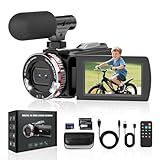 Videokamera 4K Camcorder 48MP 60FPS Vlogging Kamera für YouTube 3.0'' 270°Drehbarer Screen, 21X...