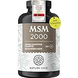 NATURE LOVE® MSM 2000mg mit Vitamin C - 365 laborgeprüfte Tabletten - Kompakteres MSM Pulver als...