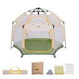 Jovikids Faltbarer Laufstall Baby mit Baldachin, Pop-up Zelt Kinder Outdoor, Großer 6 Eckig Playpen...
