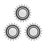 OIGUMR 3 Stück Spiegel für Wand Wandspiegel Dekorative Spiegel (01 Schwarz)