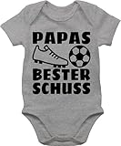 Shirtracer Baby Body Junge Mädchen - Geschenk zum Vatertag - Papas bester Treffer mit Fussball -...