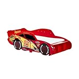 Disney Cars Lightning McQueen Kleinkinderbett: stabile Konstruktion, geschützte Seiten, Holzlatten,...
