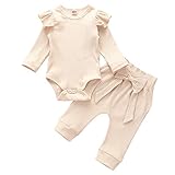 Geagodelia Babykleidung Set Baby Mädchen Kleidung Outfit Langarm Body Strampler + Hose Neugeborene...