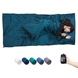 BROWINT Seidenschlafsack Inlett, Hüttenschlafsack aus 100% Naturseide, Extrabreite 220x110cm,...
