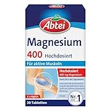 Abtei Magnesium 400 - hochdosiertes Magnesium für aktive Muskeln - bei Sport und körperlicher...