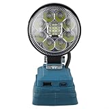 Arbeitsleuchte mit LED Taschenlampe und USB-Ladeanschluss, 3 Zoll Taschenlampe für Li-Ion-Akku,...