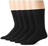 Amazon Essentials Herren Einfarbige Anzugsocken, 5 Paar, Schwarz, 41-45