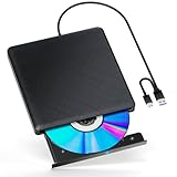 POTVMOSL Externe CD-/DVD-Laufwerke, Lesen/Schreiben, tragbarer CD-DVD-Brenner, USB 3.0 Typ-C/Windows...