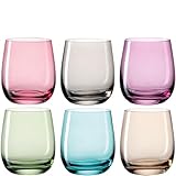 Leonardo Sora Trink-Gläser, buntes Gläser-Set, spülmaschinengeeignete Saft-Gläser,...