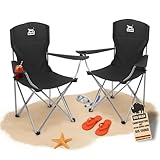 BigDean 2er Set Campingstuhl extra hohe Lehne max. 150kg belastbar Campingstuhl faltbar Angelstuhl...