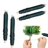4 Stück Blumenwickeldraht-Set, Blumendraht Basteldraht Grün 4er Pack, 0,65mm Wickeldraht lose auf...