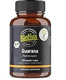 Biotiva Guarana Kapseln Bio - 150 x 500mg - koffeinhaltig - natürlich - biologisch - ohne...