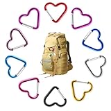 10 Stück Herz Karabiner,Karabinerhaken Klein,Schlüsselanhänger Bunt,Aluminiumheart...