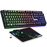 EMPIRE GAMING - Armor RF800 Wireless Wiederaufladbare Gaming Tastatur und Maus Set QWERTZ...