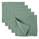 Lanjue 5 Stück Spucktücher Baby, Weiche Mulltücher Baby 50x25 cm aus Baumwolle, 6 Lagig Saugstark...