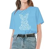 Easter Shirts für Frauen Osterhase T-Shirt Kaninchen Grafik Tees Osterei Urlaub Shirt Tops...