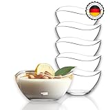 TYA I LAV Glas Dessertschalen Set 6, 310 ml BLEIFREI Dessertgläser, Stapelbare Glasschalen,...